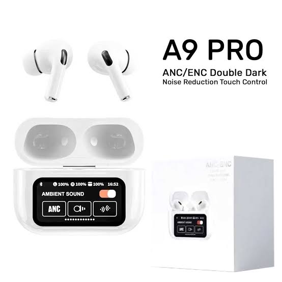 🎧 A9 Pro Wireless AirPods: High-Quality Sound & ENC Noise Reduction with Smart Touch Screen Control 🎧